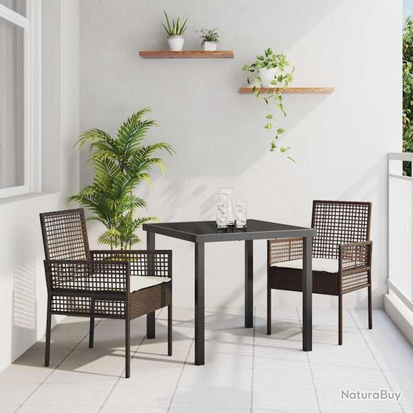 Chaise de jardin 2 pcs Marron 55 x 53 x 85 cm polyrotin