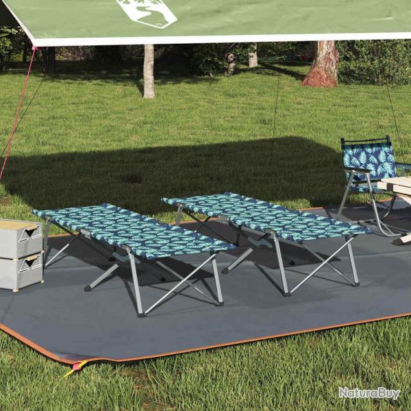 Lit de camping pliant 2 pcs Foret 194 x 62,5 x 42,5 cm
