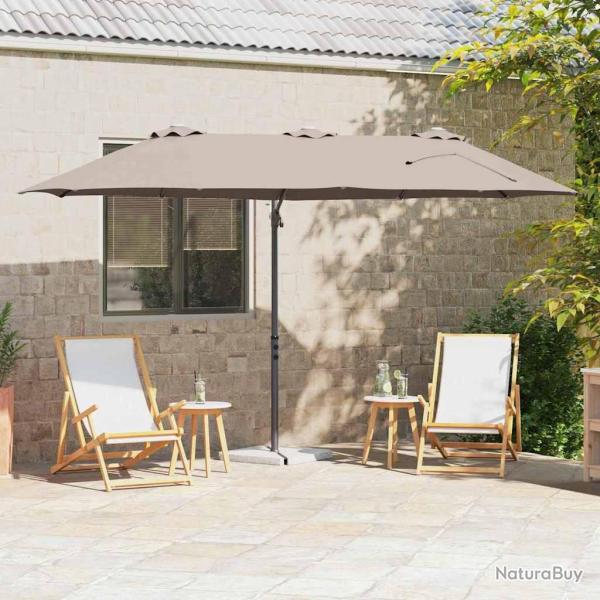 Parasol Taupe 372 x 198 x 243 cm Polyester et Aluminium