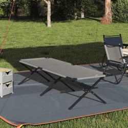 Lit de camping pliant Gris 210 x 80 x 46 cm Tissu Oxford