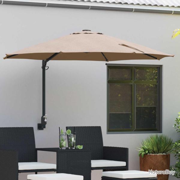 Parasol de jardin Taupe 248 x 248 x 148 cm Polyester et Acier