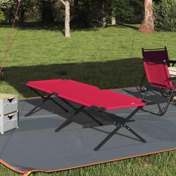 Lit de camping pliant Rouge 210 x 80 x 46 cm Tissu Oxford