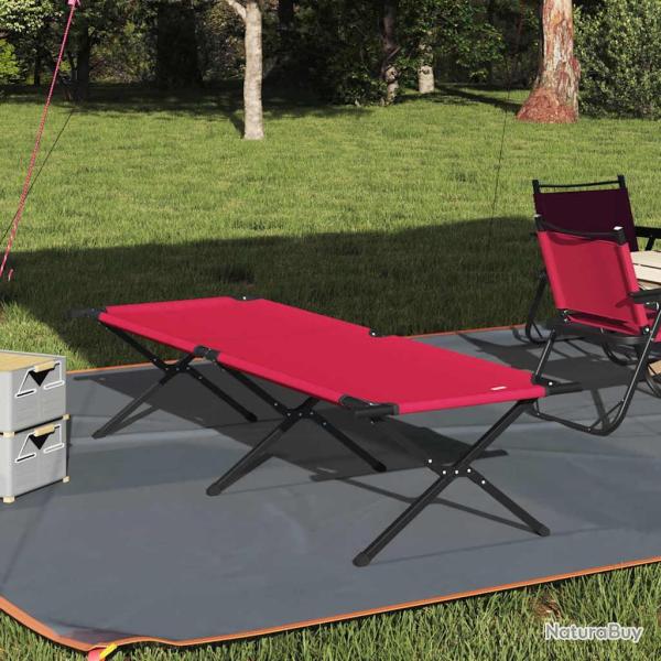 Lit de camping pliant Rouge 210 x 80 x 46 cm Tissu Oxford