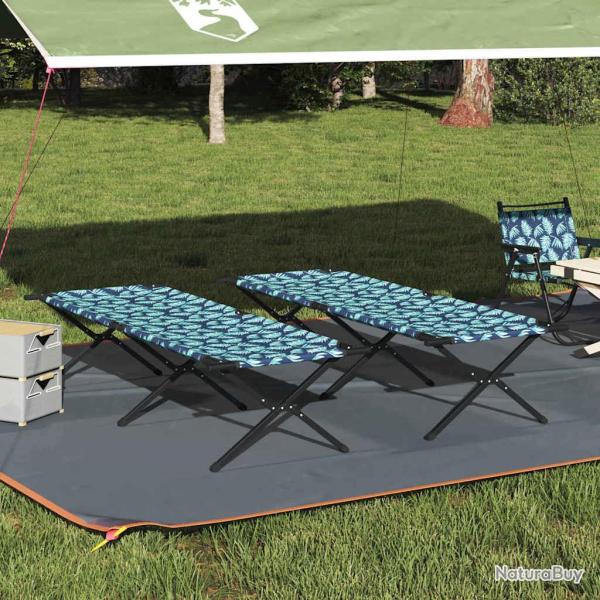 Lit de camping pliant 2 pcs Foret 210 x 80 x 46 cm Tissu Oxford