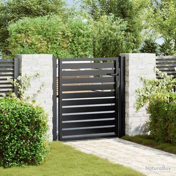 Portail de jardin verrouillable noir 100x100 cm aluminium