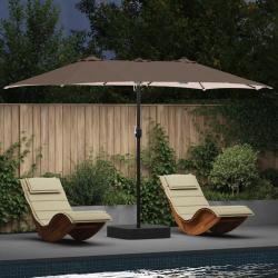 Parasol de jardin Taupe 385 x 209 x 244 cm Polyester