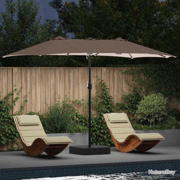 Parasol de jardin Taupe 385 x 209 x 244 cm Polyester
