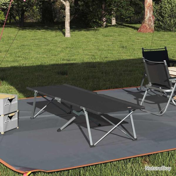 Lit de camping pliant Noir 194 x 62,5 x 42,5 cm Oxford et acier