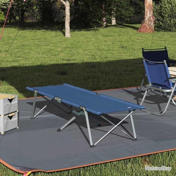 Lit de camping pliant Bleu 194 x 62,5 x 42,5 cm Oxford et acier