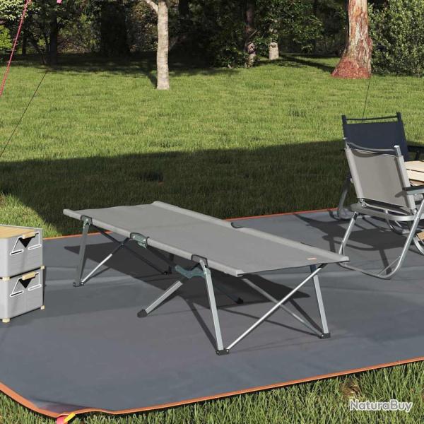 Lit de camping pliant Gris 194 x 62,5 x 42,5 cm Oxford et acier