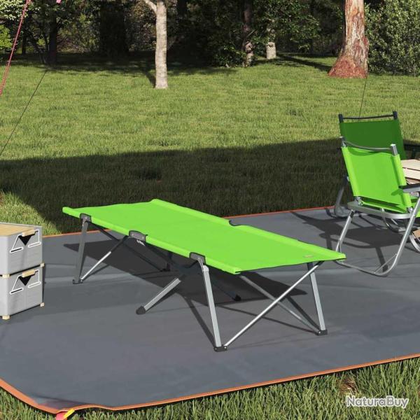 Lit de camping pliant Vert 194 x 62,5 x 42,5 cm Oxford et acier