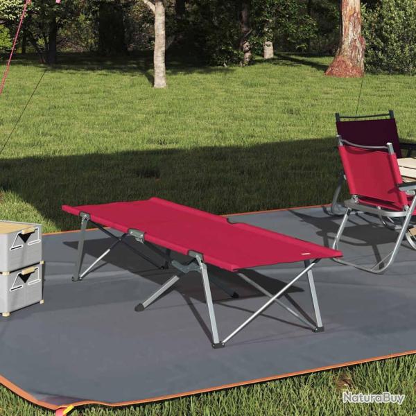 Lit de camping pliant Rouge 194 x 62,5 x 42,5 cm