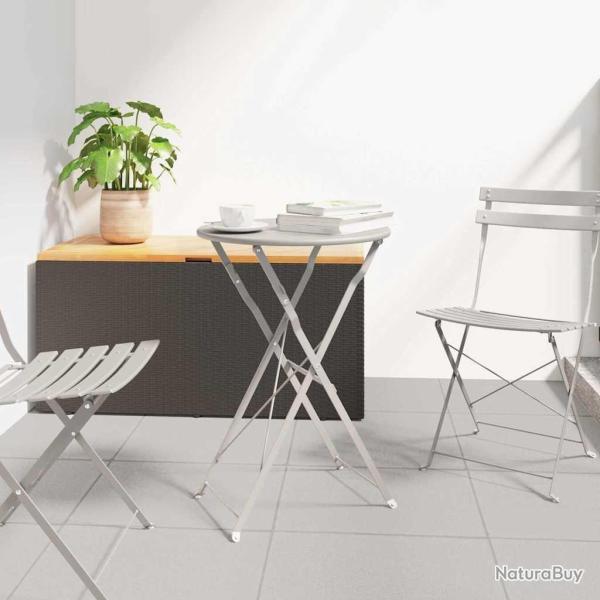 Table bistrot Beige � 50 x 71 cm Acier rev�tu de poudre