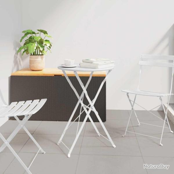 Table bistrot Blanc � 50 x 71 cm Acier rev�tu de poudre