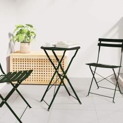 Table bistrot Vert fonc&eacute; &Oslash; 50 x 71 cm Acier rev&ecirc;tu de poudre