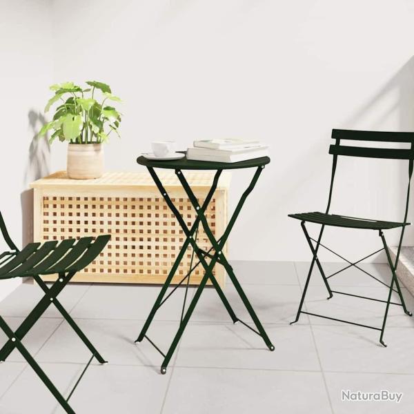 Table bistrot Vert fonc� � 50 x 71 cm Acier rev�tu de poudre