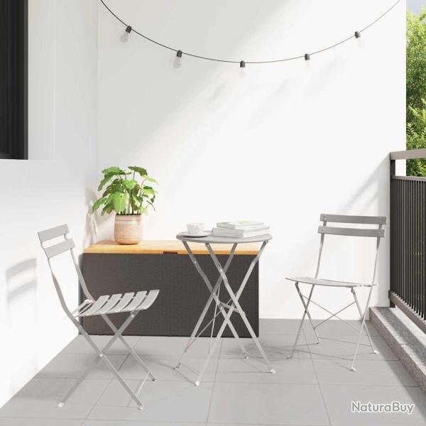 Chaise de jardin pliante 2 pcs Beige 42 x 46 x 82cm M�tal