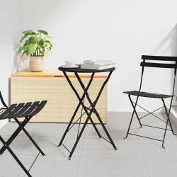 Table bistrot Anthracite &Oslash; 50 x 71 cm Acier rev&ecirc;tu de poudre