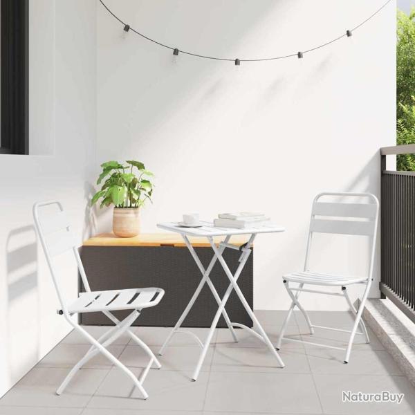Ensemble bistrot 3 pcs Blanc Acier