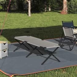 Lit de camping pliant Gris 193 x 69 x 45 cm Tissu Oxford