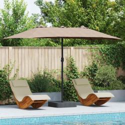 Parasol de jardin Taupe 385 x 209 x 244 cm Polyester et Acier