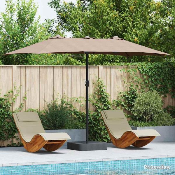Parasol de jardin Taupe 385 x 209 x 244 cm Polyester et Acier