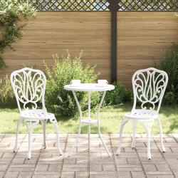 Ensemble bistro de jardin 3 pcs Blanc Aluminium