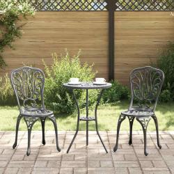 Ensemble bistro de jardin 3 pcs Noir Aluminium