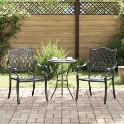Chaise de jardin 2 pcs Noir 56 x 55 x 92,5 cm Aluminium