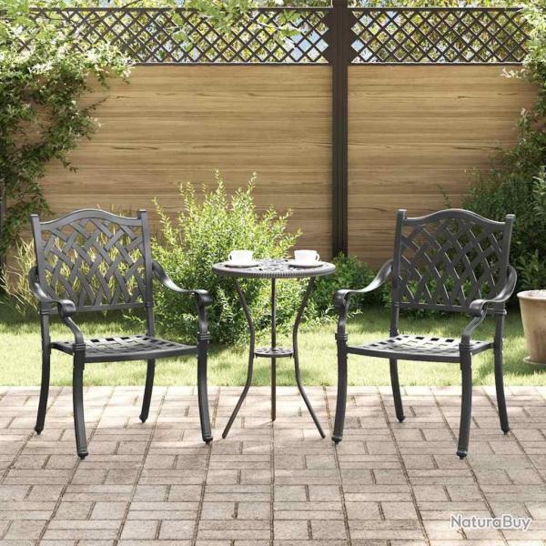 Chaise de jardin 2 pcs Noir 56 x 55 x 92,5 cm Aluminium