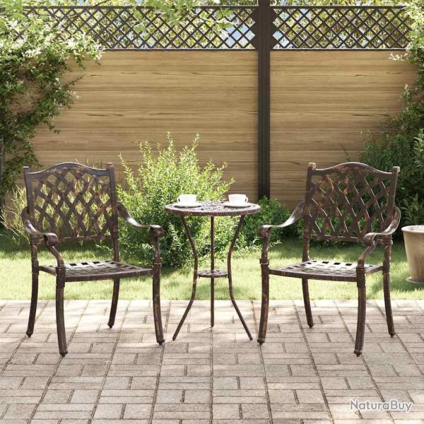 Chaise de jardin 2 pcs Bronze 56 x 55 x 92,5 cm Aluminium