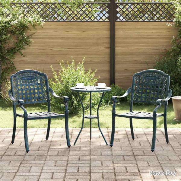 Chaise de jardin 2 pcs Vert 55 x 56,5 x 91cm Aluminium