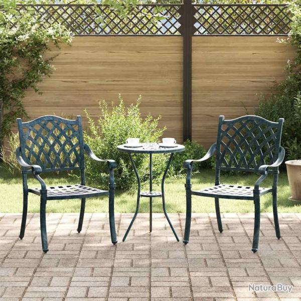Chaise de jardin 2 pcs Vert 56 x 55 x 92,5 cm Aluminium