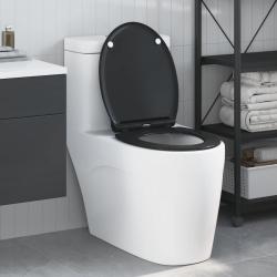 Si&egrave;ge de toilette Noir 47 x 37,5 x 3,8 cm Duroplast