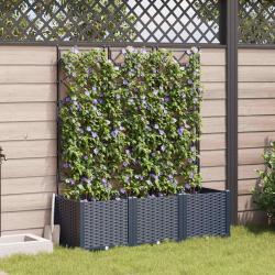 Cache-pot de jardin 3 pcs Gris 120 x 40 x 143 cm Plastique
