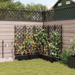 Cache-pot de jardin 5 pcs Noir Plastique