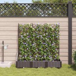 Cache-pot de jardin 3 pcs Marron Plastique