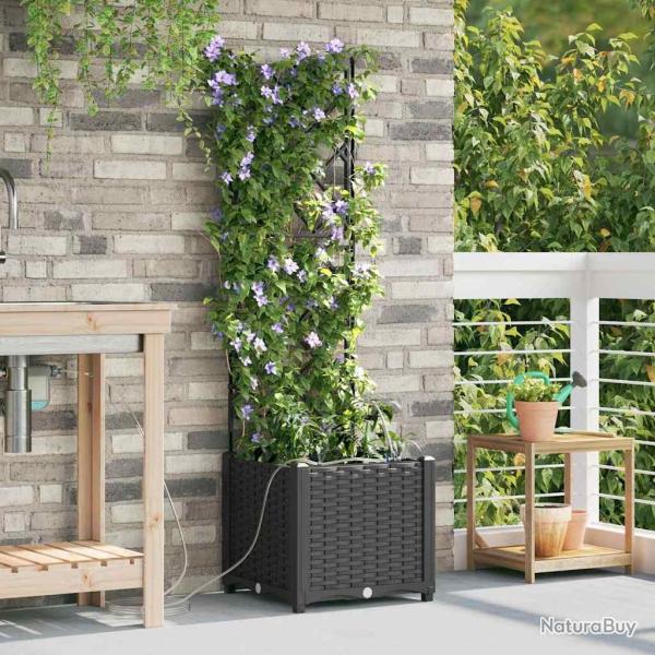Cache-pot de jardin Noir 40 x 40 x 142 cm Plastique