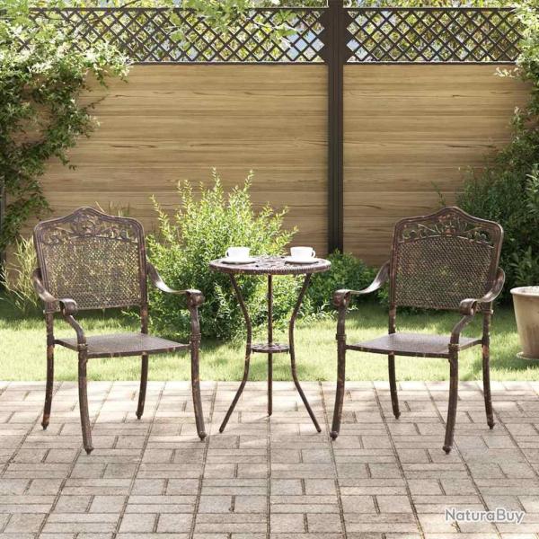 Chaise de jardin 2 pcs Bronze 55 x 55 x 92,5cm Aluminium