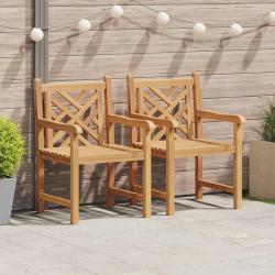 Chaise de jardin 2 pcs 60 x 58 x 90 cm Bois de teck massif