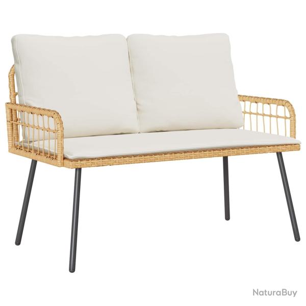 Banc de jardin avec coussin Nature 114 x 64 x 90cm Acier