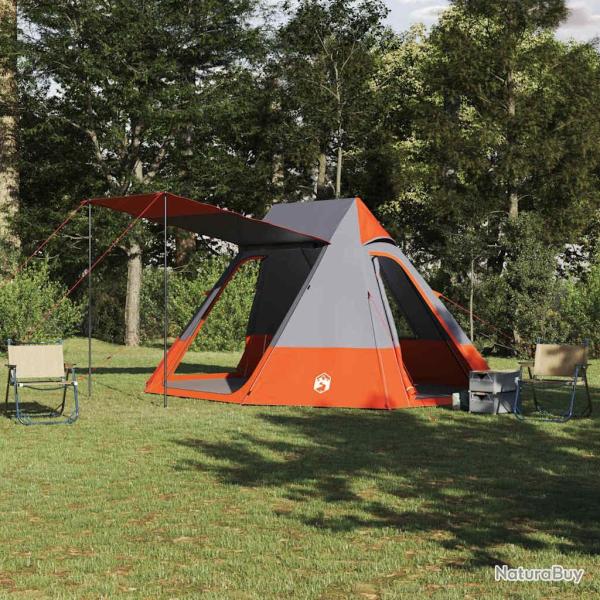 Tente de camping Gris et orange 482 x 360 x 227 cm taffetas