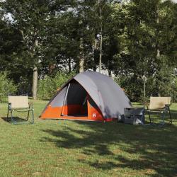 Tente de camping Gris et orange 320 x 275 x 190 cm taffetas