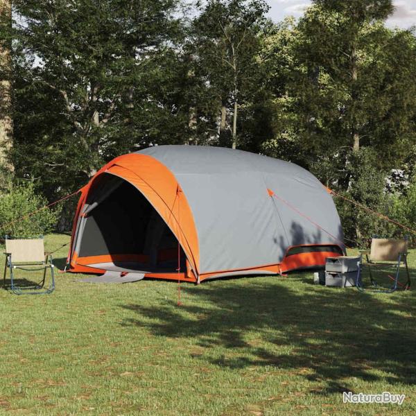 Tente Tunnel Gris et orange 410 x 285 x 198 cm taffetas