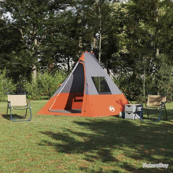 Tente Tipi avec toit Gris et orange 383 x 338 x 217 cm taffetas