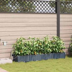 Cache-pot de jardin 4 pcs Gris Clair Plastique