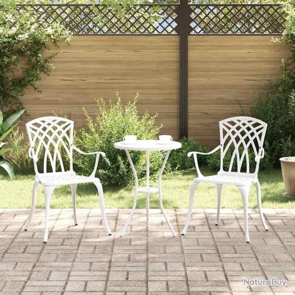 Chaise de jardin 2 pcs Blanc 53 x 51 x 88,5cm Aluminium