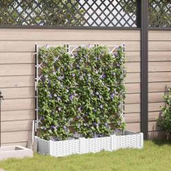 Cache-pot de jardin 3 pcs Blanc 120 x 40 x 125,5 cm Plastique