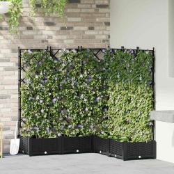 Cache-pot de jardin 5 pcs Noir 120 x 120 x 125,5 cm Plastique