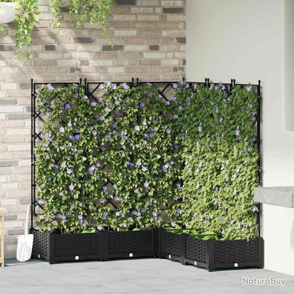 Cache-pot de jardin 5 pcs Noir 120 x 120 x 125,5 cm Plastique